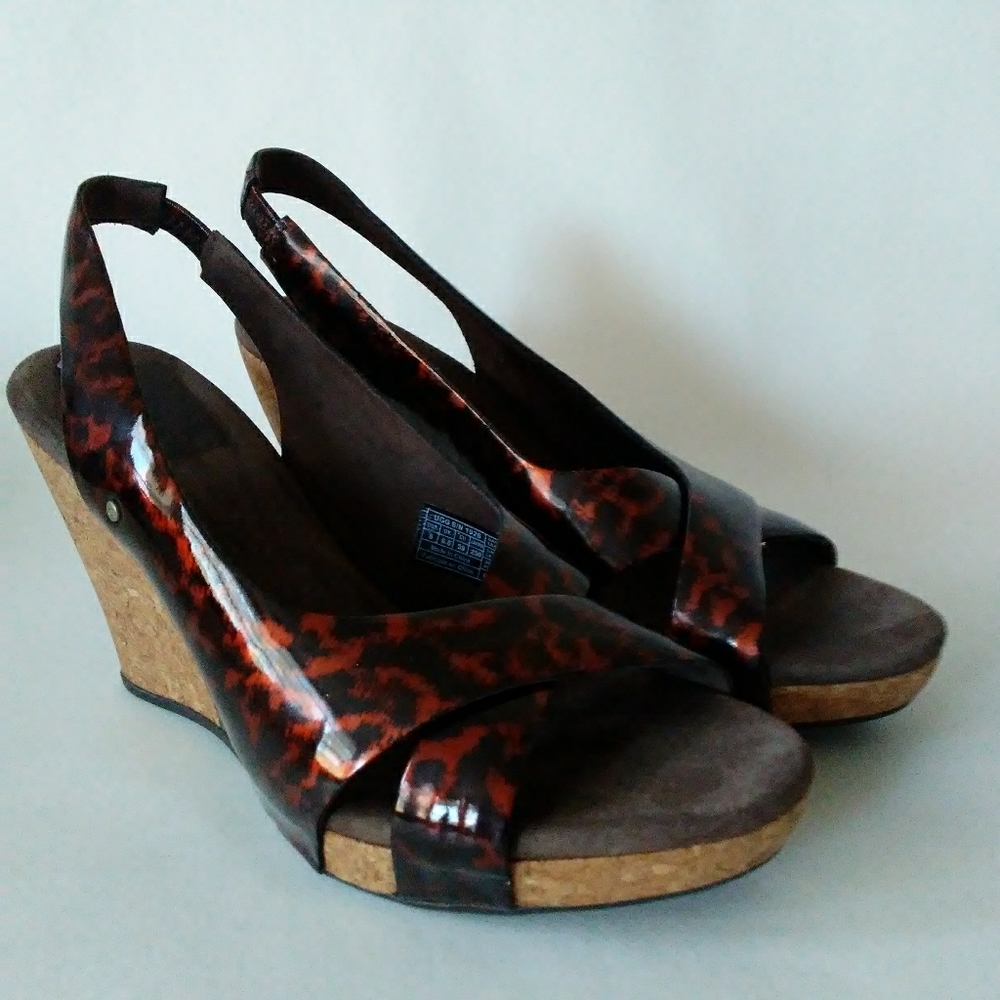 UGG Slingback Open-Toe Wedge Size 8